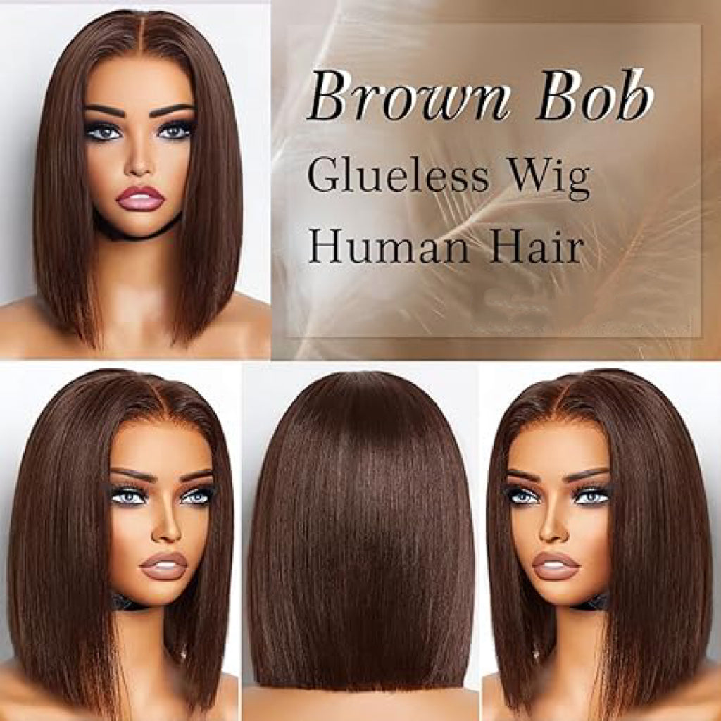 Megalook 13x6 Three-Go™ Chocolate Brown Glueless Straight Wig